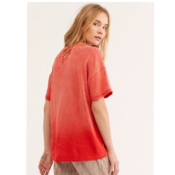 Free people lucky distressed tee red - Picture 2 of 6